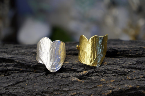 Butterfly Wings Ring: Adjustable Sterling Silver or 14k Gold Vermeil